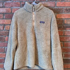 Patagonia Womens Tan Sherpa Half-Zip Pullover Jacket